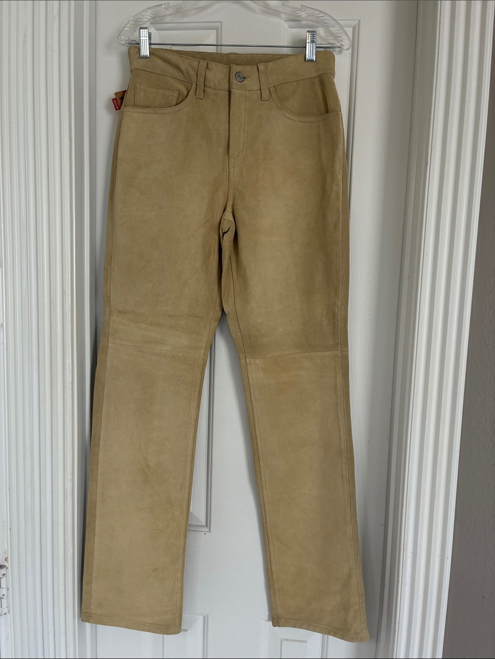 Levi's Beige Straight-Leg Suede Jeans